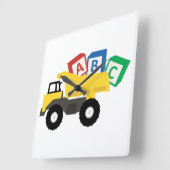 ABC Dump Truck Construction Trucks Vierkante Klok (Hoek)