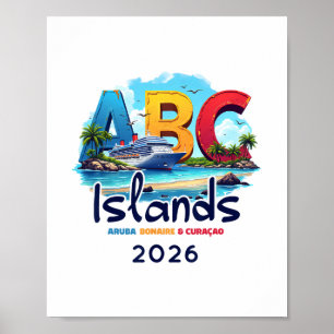 ABC-eilanden Aru Bonaire Curacao Cruise Vakantie 2 Poster