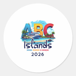 ABC-eilanden Aru Bonaire Curacao Cruise Vakantie 2 Ronde Sticker