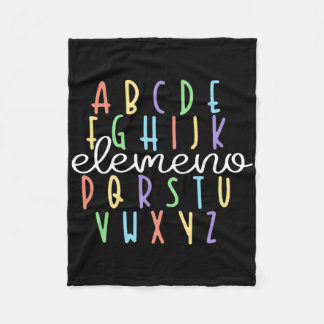 Abc Elemeno Kindergarten Leraar Cute Gifts Back T Fleece Deken