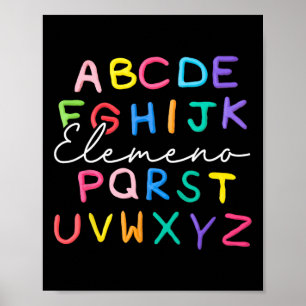 Abc Elemeno kleuterleraar jongen meisje kind terug Poster