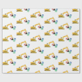 ABC Excavator Construction Truck Cadeaupapier (Vlak)