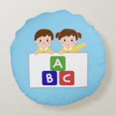 ABC Fun with Friends Rond Kussen (Achterkant)