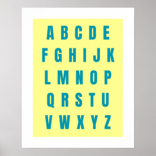 ABC-grafiek, A tot Z-Poster, Nursery Room Wall Art Poster