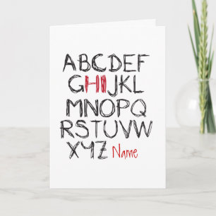 ABC Hi Gepersonaliseerde naam begroeting Kaart