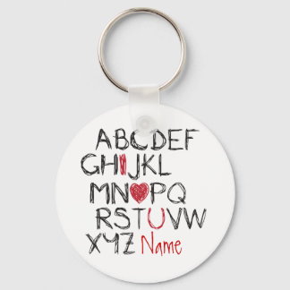 ABC I Hart U gepersonaliseerd Sleutelhanger