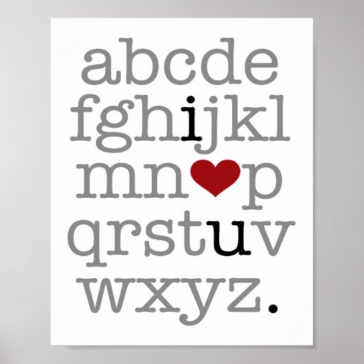 abc i ♥ u. poster (Voorkant)