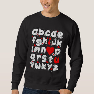 ABC Ik hou van jou alfabet grappige Valentijnsdag Trui