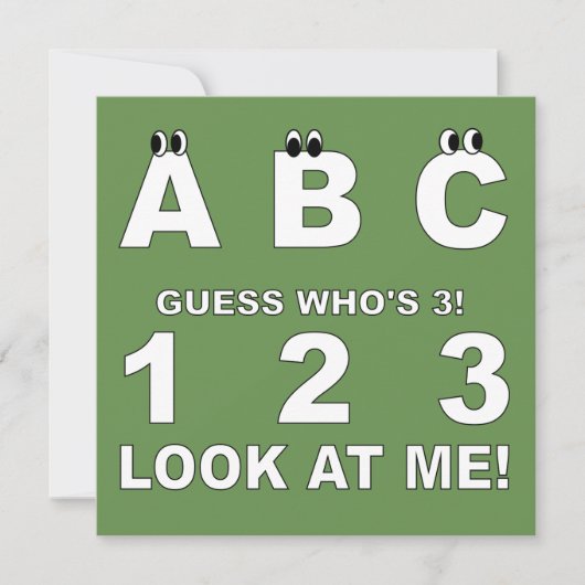 ABC Kijk wie 3 Print is Kaart (Voorkant)