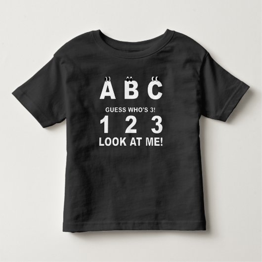 ABC Kijk wie 3 Print is Kinder Shirts (Voorkant)