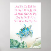 ABC Kinder Posters Tropisch Zee Schildpad (Voorkant)