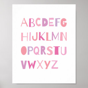 ABC Kleurrijk Alfabet Kinderkamer Kunst Decor Me Poster