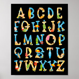 ABC kleuterschool leraar zomer strand einde van de Poster