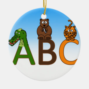 ABC-letters met schattige cartoons illustratie Keramisch Ornament