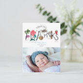 ABC | Merci | Carte Postale Photo (Debout devant)