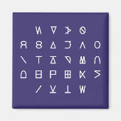 ABC naar Simple Line Symbol Cipher Code Key op don Magneet (Voorkant)