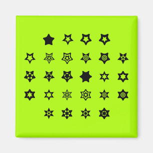 ABC naar Star Symbols Cipher Code Key on Light Magneet