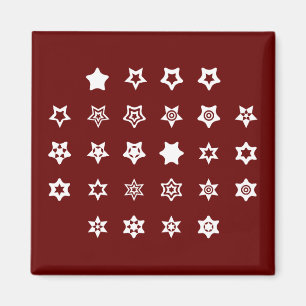 ABC naar Star Symbols Cipher Code Key op donker Magneet