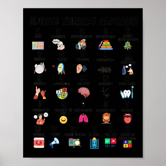 Abc Of Speech Therapy Alphabet Speech Language Pat Poster (Voorkant)