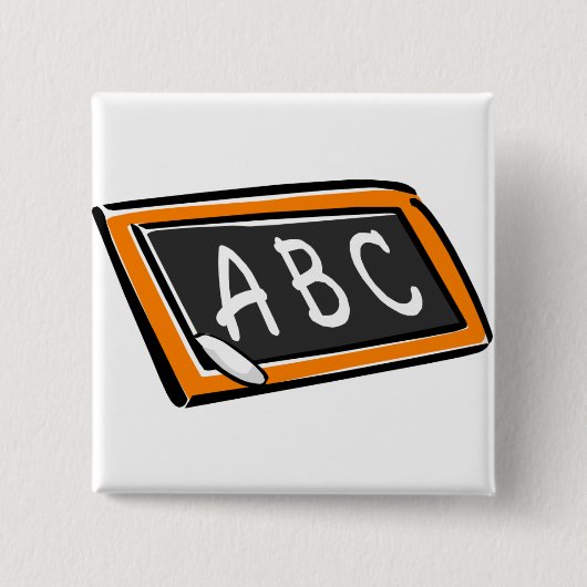 ABC op Blackboard Vierkante Button 5,1 Cm (Voorkant)