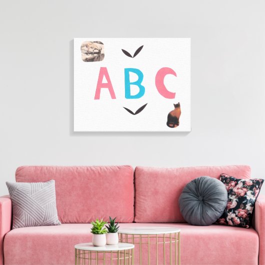ABC op gewikkeld canvas (Insitu (Woonkamer))