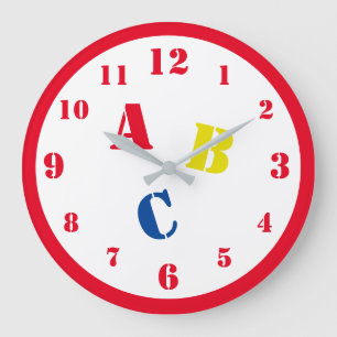 ABC-peuter-acryl-wandklok Grote Klok