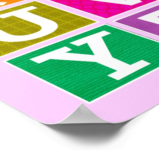 ABC Poster (Roze) (Hoek)