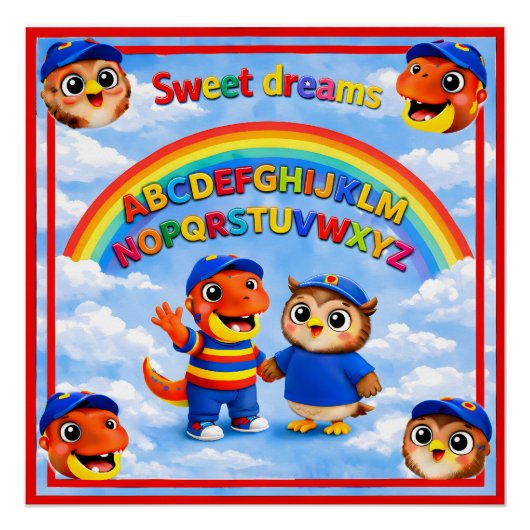 ABC rainbow sweet dreams poster for toddlers and k (Devant)