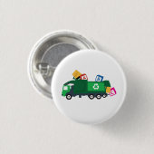 ABC Recycling Garbage Truck Ronde Button 3,2 Cm (Voorkant /achterkant)