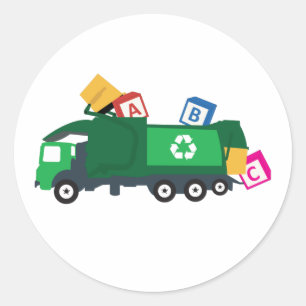 ABC Recycling Garbage Truck Ronde Sticker
