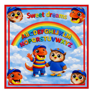 ABC regenboog droomposter voor peuters en kleuters Perfect Poster