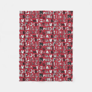 ABC rood Fleece Deken