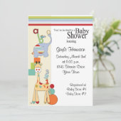 abc saffari baby shower - uitnodiging (Staand voorkant)
