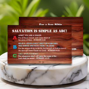 ABC Salvation Evangelism Christelijke Schrift Visitekaartje