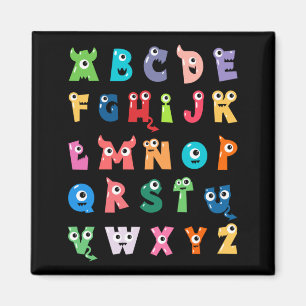 Abc Schattig Monster Alfabet Halloween Leraar Magneet
