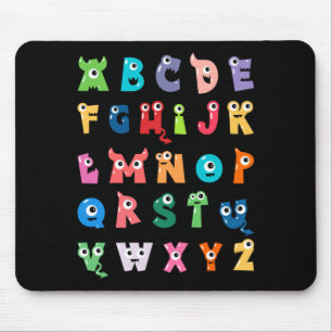 Abc Schattig Monster Alfabet Halloween Leraar Muismat