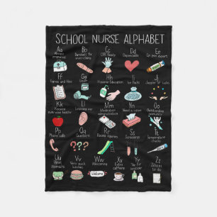 ABC School Nurse Alphabet Nurse Appreciation Nurse Fleece Deken