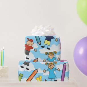 ABC schoolkinderen Cadeaupapier