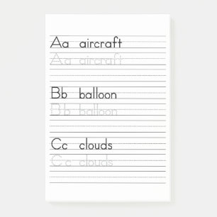 ABC-schrijfpraktijkalfabet Aantekenvel voor notiti Post-it® Notes