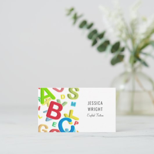 ABC Taaldocent Bijlesdocent Onderwijzer Visitekaartje (Staand voorkant)