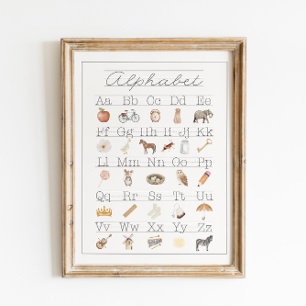 ABC Wall Art Poster Alfabet  Kinder ABC's