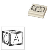 ABC Woodblock Rubberstempel (Gestempeld)