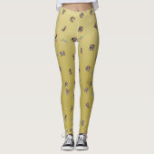 ABC Zebra Safari Tree Gold Gradient Terug naar sch Leggings (Voorkant)