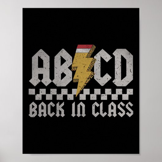 Abcd Back In Cl First Day Back To School Teacher S Poster (Voorkant)