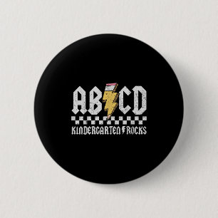 ABCD Kindergarten Rocks Pencil Lightning Teachers Ronde Button 5,7 Cm