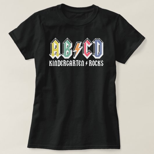 Abcd Kindergarten Rocks T-shirt (Design voorkant)