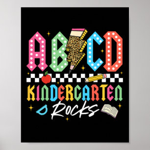 Abcd Kleuterschool Rocks Potlood Bliksem Leraars Poster
