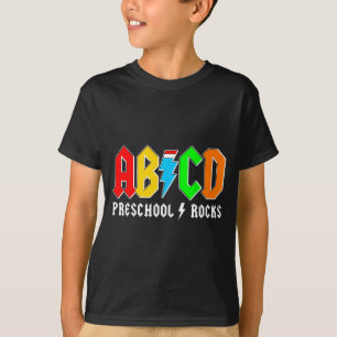 Abcd peuterschool rots jongens terug naar school l t-shirt