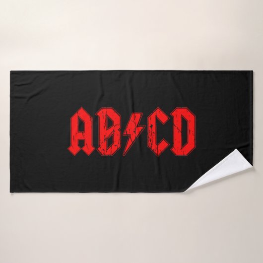 ABCD rock musique drôle symbole faux acdc blague é (Serviette de bain)