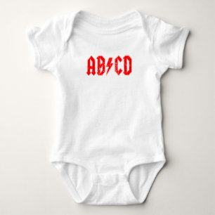 ABCD rockmuziek grappig symbool voor acdc-grappen Romper